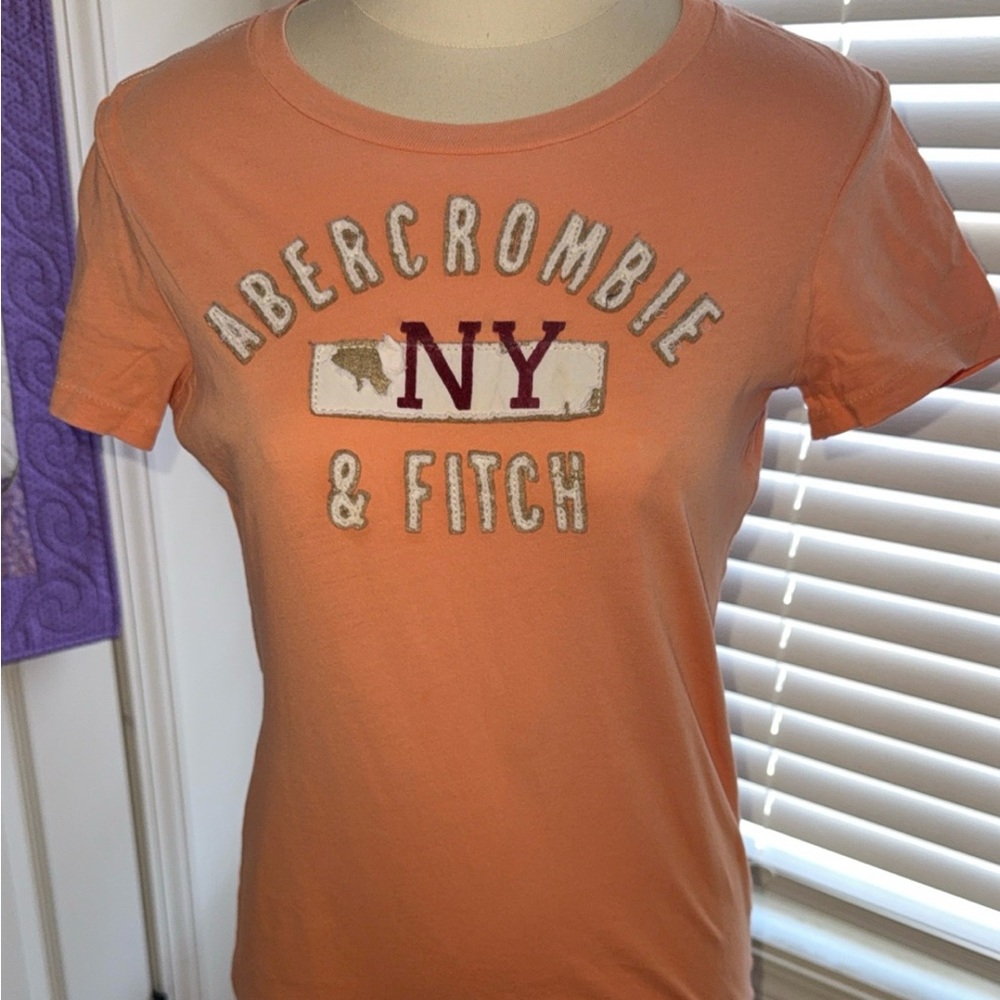 Abercrombie & Fitch Orange Fitted Polo Tee